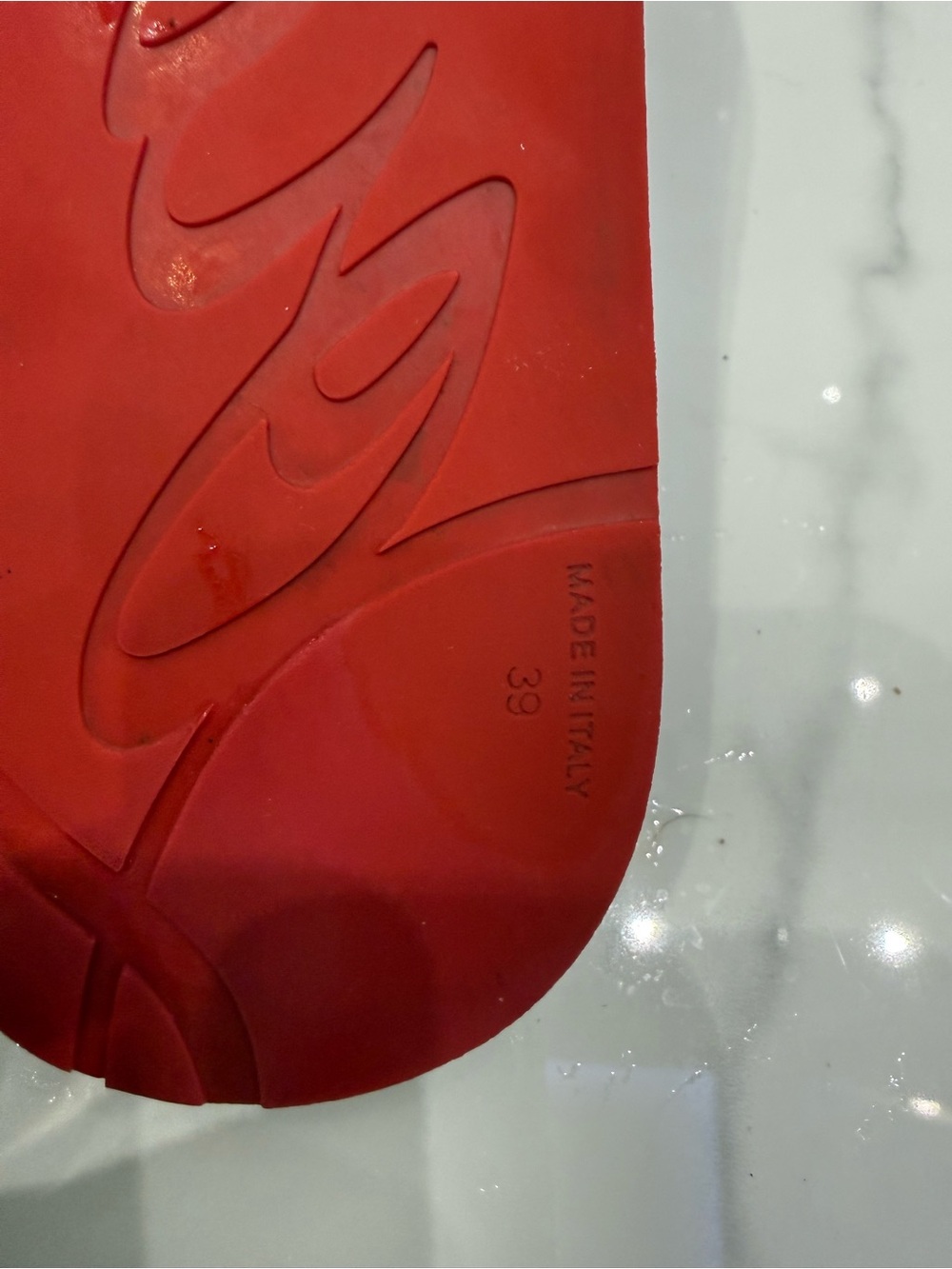 Christian Louboutin Black Flip Flops with Red Sole Trim and Studded Straps - Picture 7 of 8